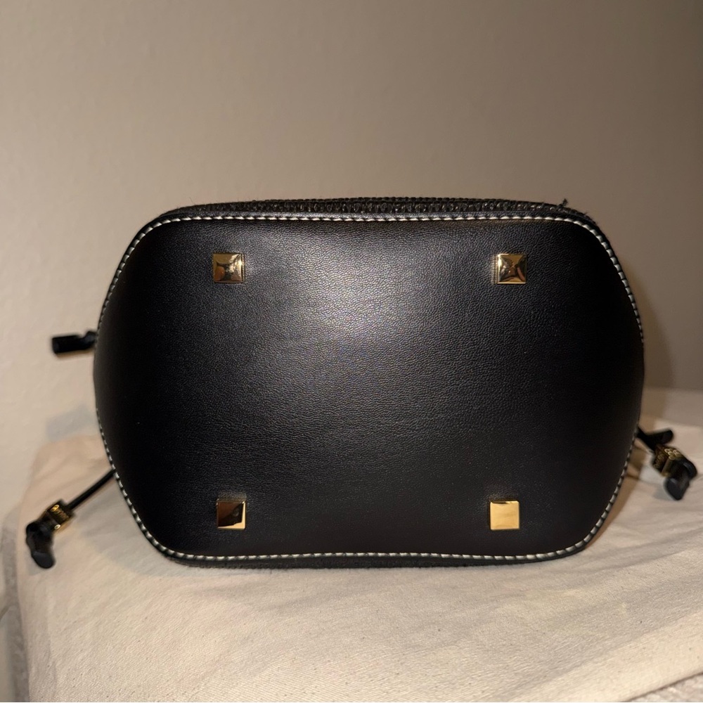 Black GANNI Bou Bucket Bag Raffia - Picture 7 of 10